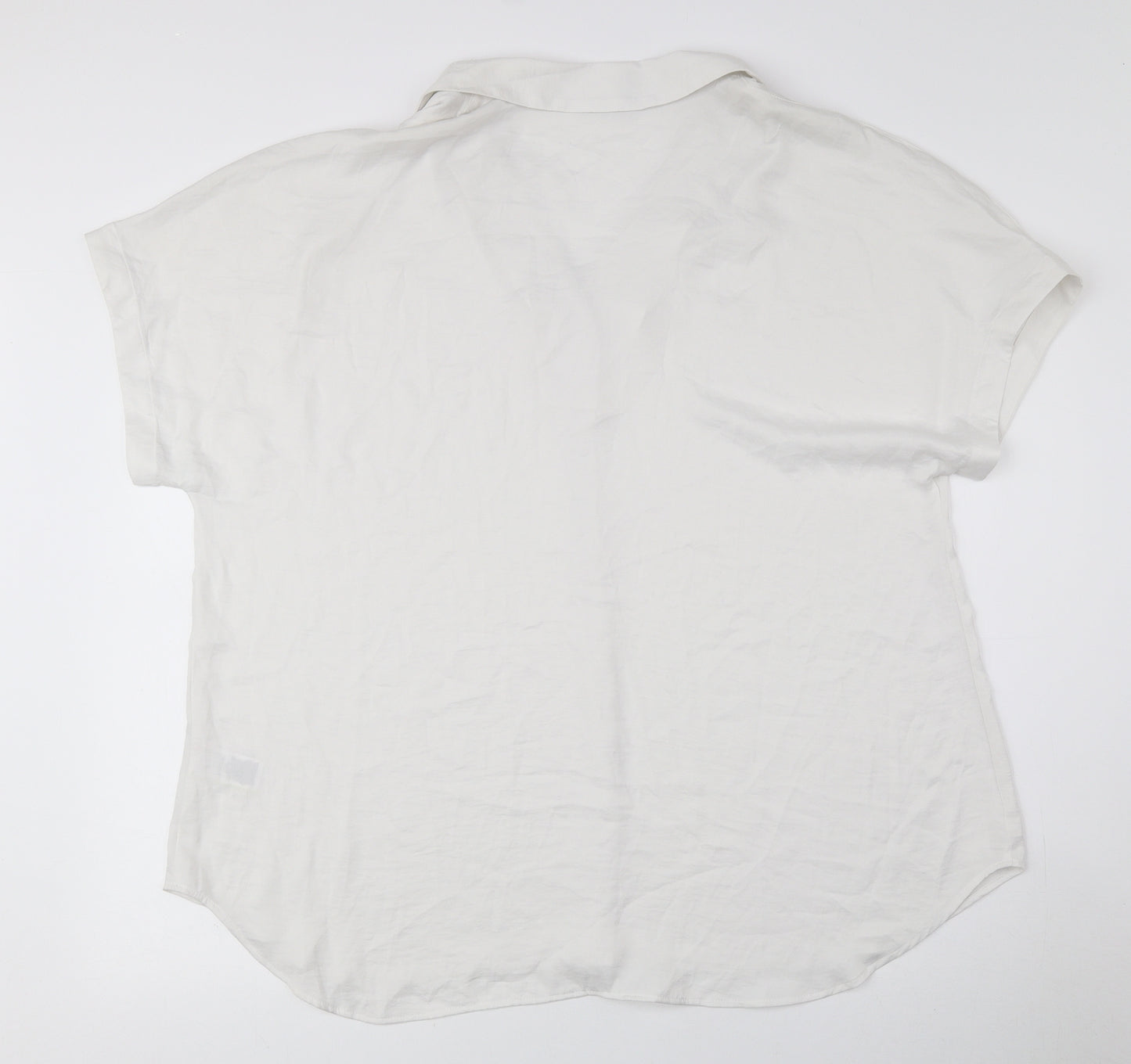Marks and Spencer Womens Ivory Polyester Basic Blouse Size 18 V-Neck