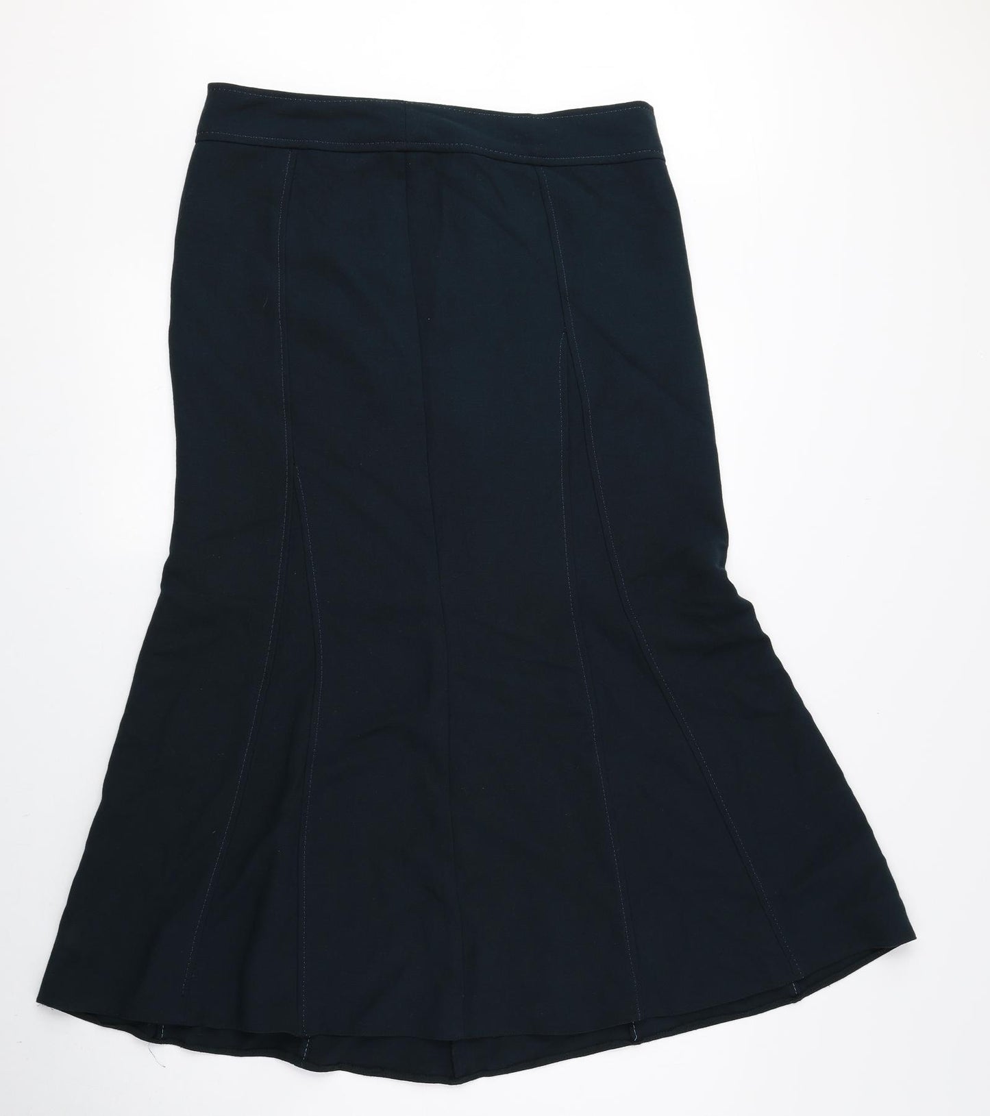 Marks and Spencer Womens Green Polyester Trumpet Skirt Size 12 Zip