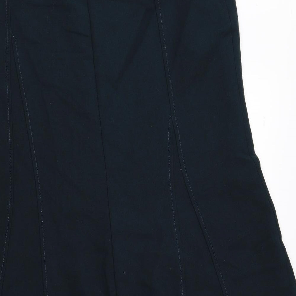 Marks and Spencer Womens Green Polyester Trumpet Skirt Size 12 Zip