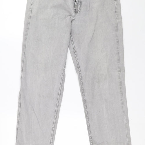 Cotton Traders Womens Grey Cotton Straight Jeans Size 34 L28 in Regular Zip