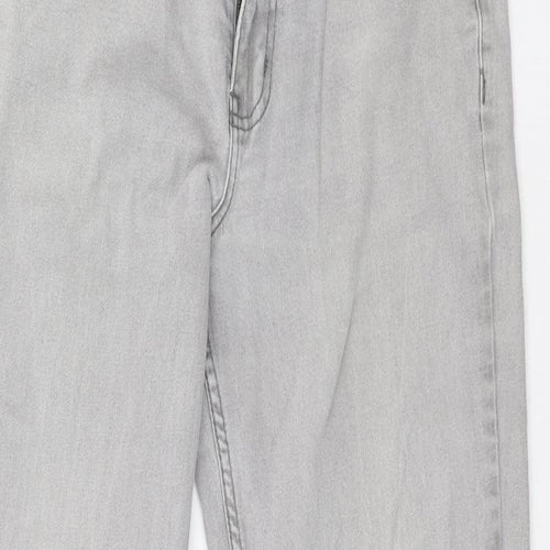 Cotton Traders Womens Grey Cotton Straight Jeans Size 34 L28 in Regular Zip