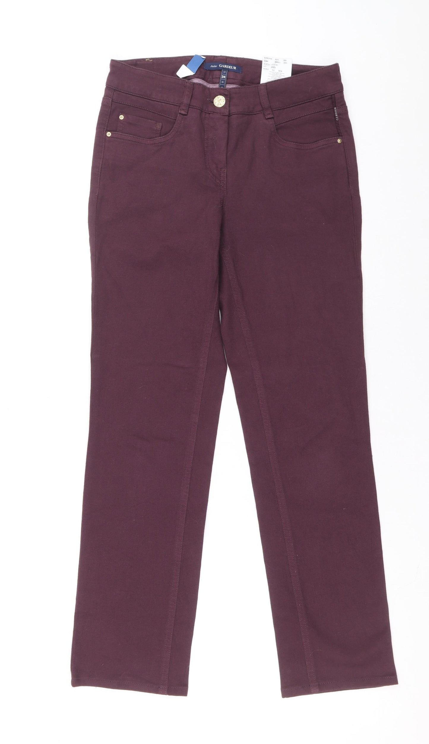 GARDEUR Womens Purple Cotton Skinny Jeans Size 8 L27 in Slim Zip