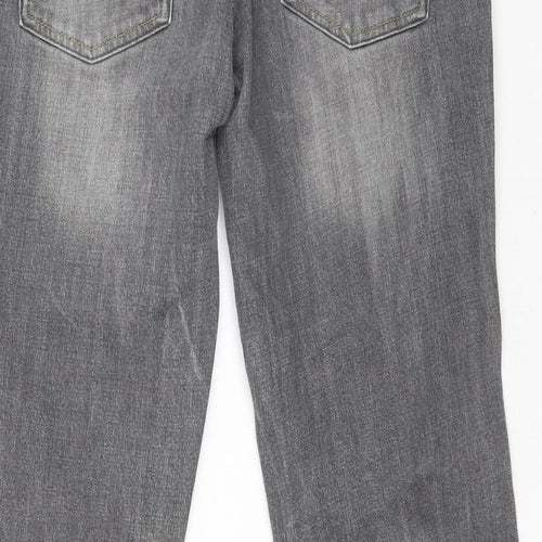 Blue motion Womens Grey Cotton Bootcut Jeans Size 40 L26 in Relaxed Zip