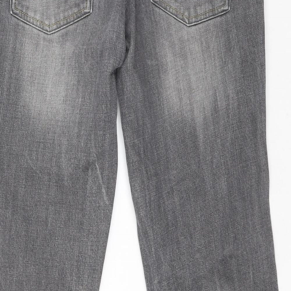 Blue motion Womens Grey Cotton Bootcut Jeans Size 40 L26 in Relaxed Zip