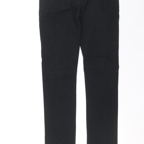 BIG STAR Womens Black Cotton Skinny Jeans Size M L32 in Relaxed Zip