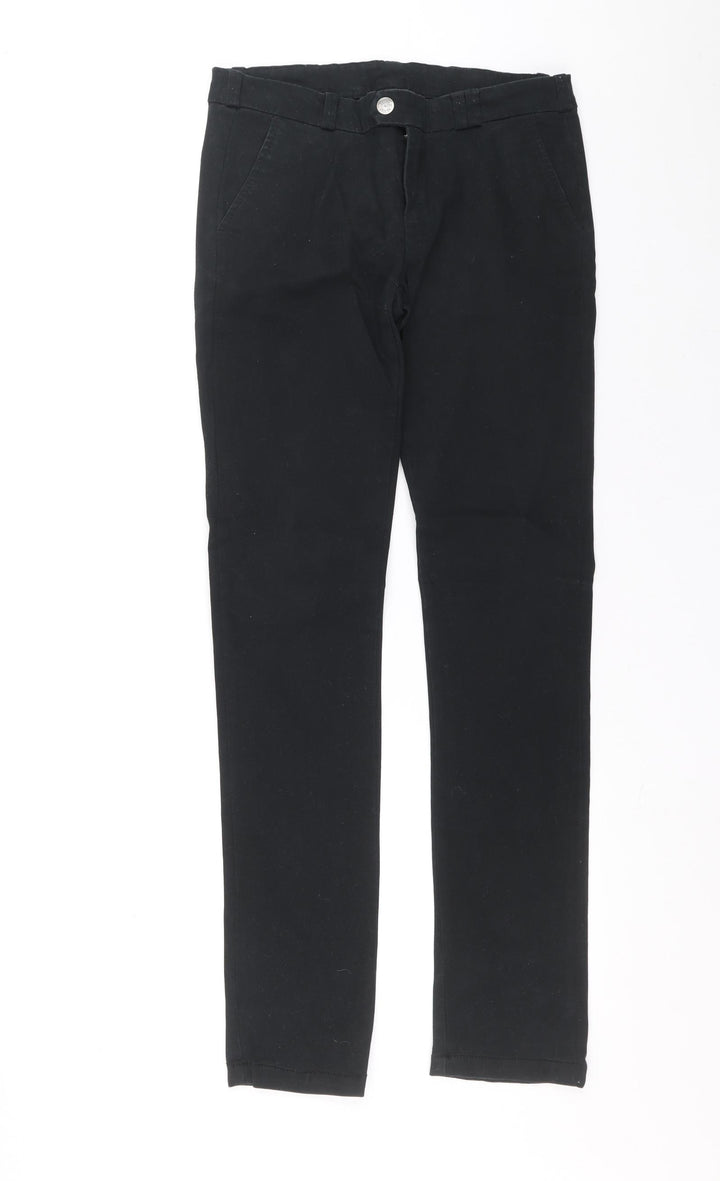 BIG STAR Womens Black Cotton Skinny Jeans Size M L32 in Relaxed Zip