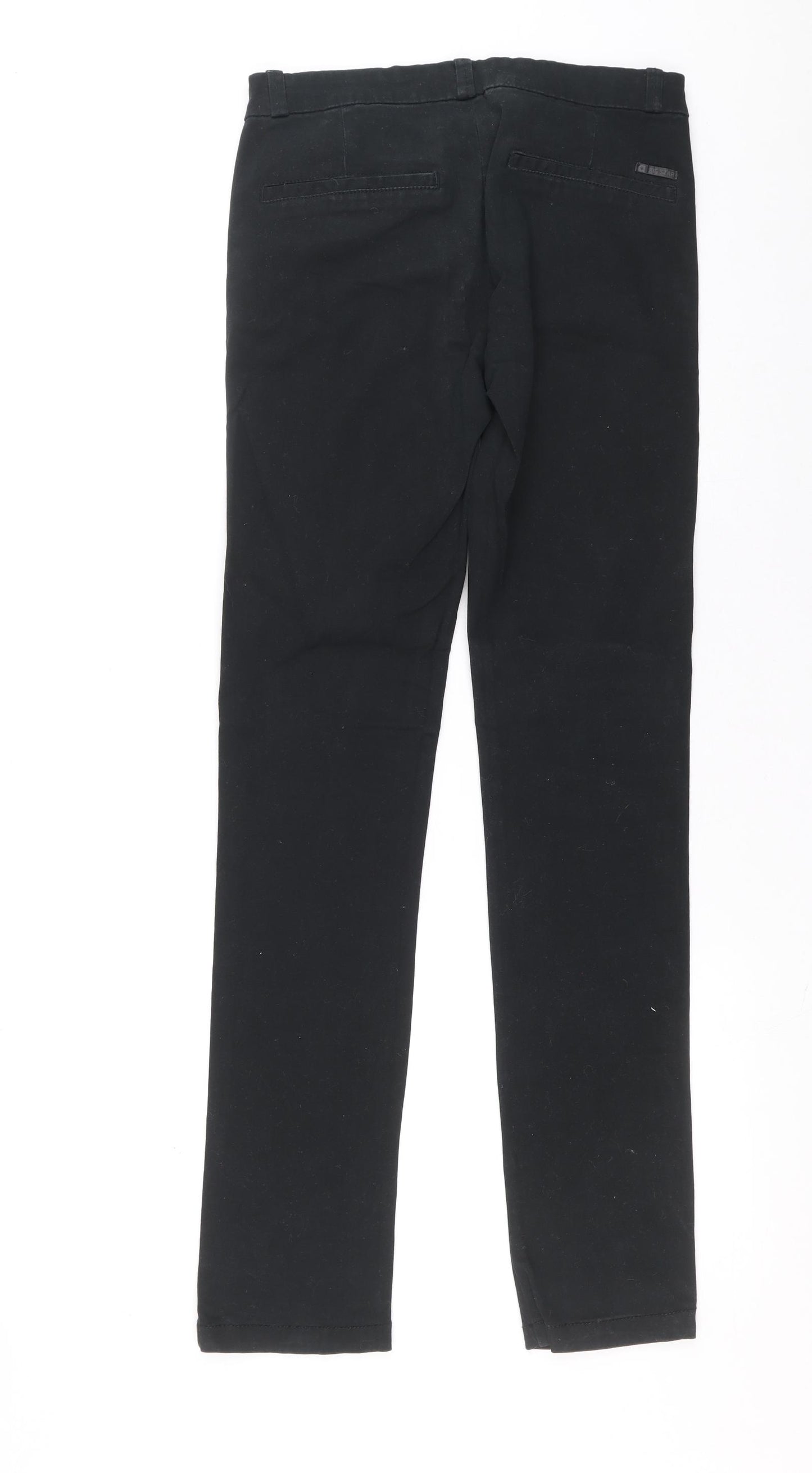 BIG STAR Womens Black Cotton Skinny Jeans Size M L32 in Relaxed Zip