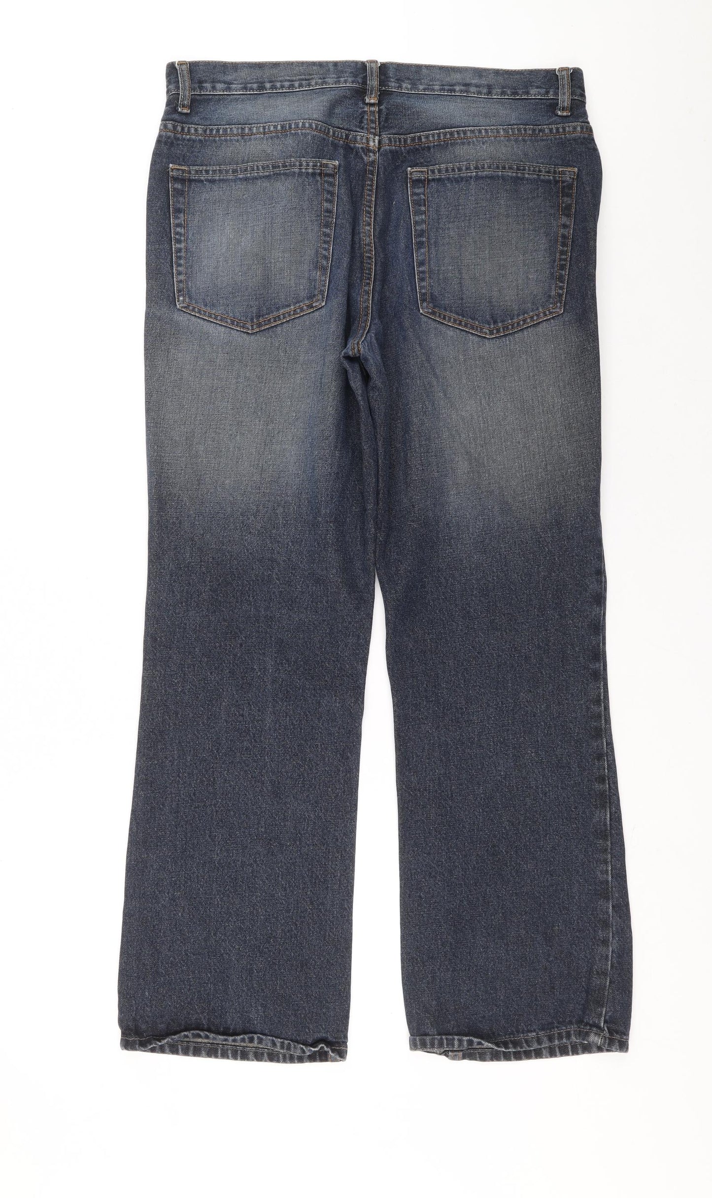 George Mens Blue Cotton Bootcut Jeans Size M L29 in Regular Zip