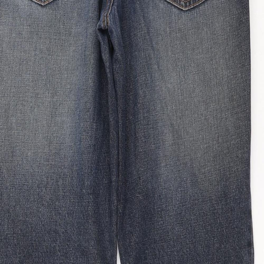 George Mens Blue Cotton Bootcut Jeans Size M L29 in Regular Zip