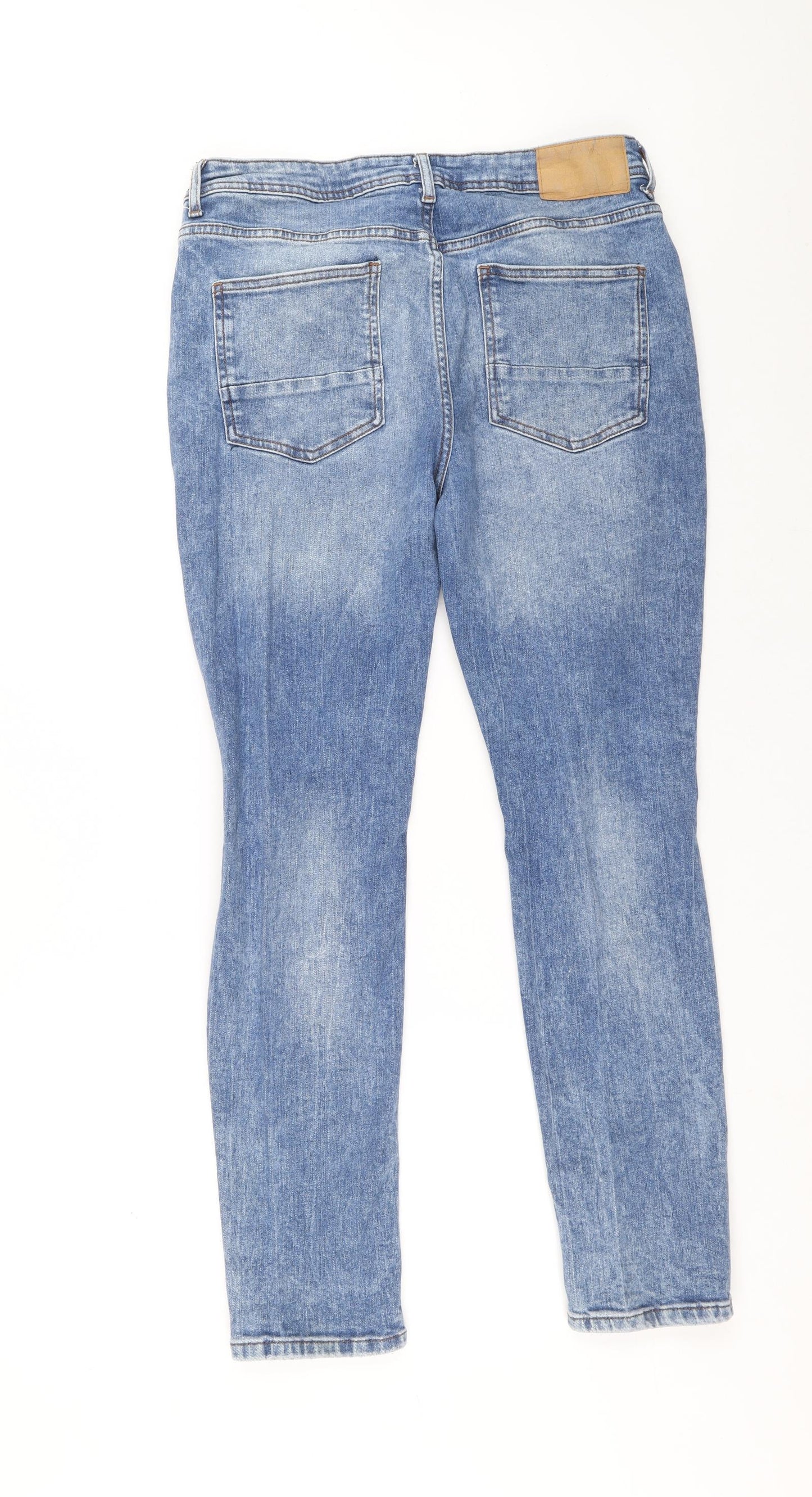 Denim & Co. Womens Blue Cotton Skinny Jeans Size 8 L30 in Regular Zip