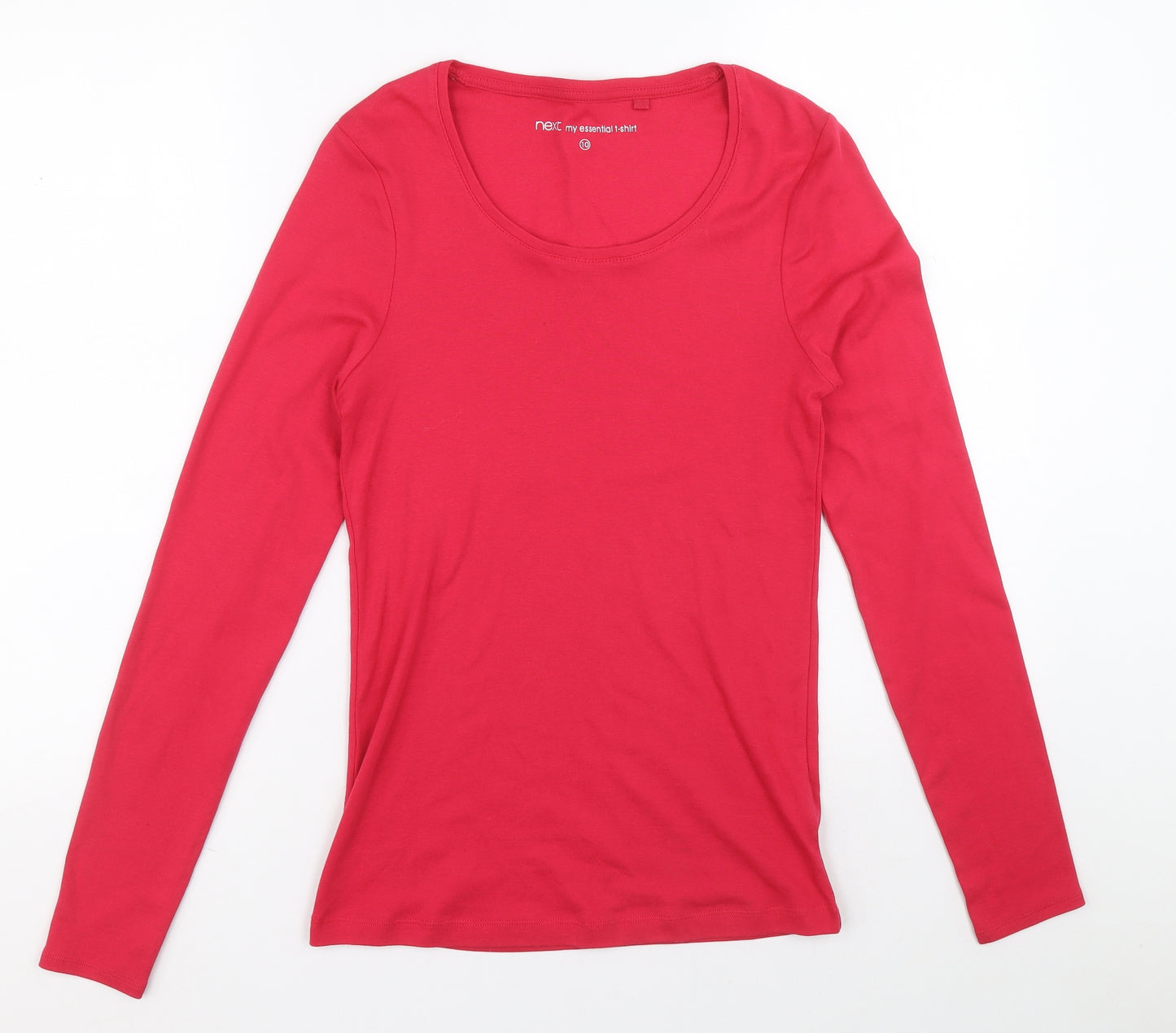 NEXT Womens Pink 100% Cotton Basic Blouse Size 10 Boat Neck