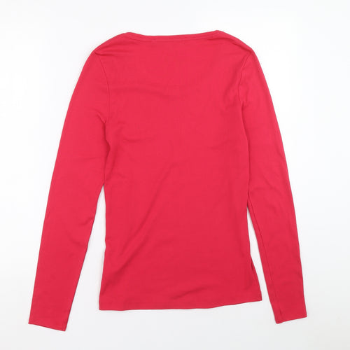 NEXT Womens Pink 100% Cotton Basic Blouse Size 10 Boat Neck