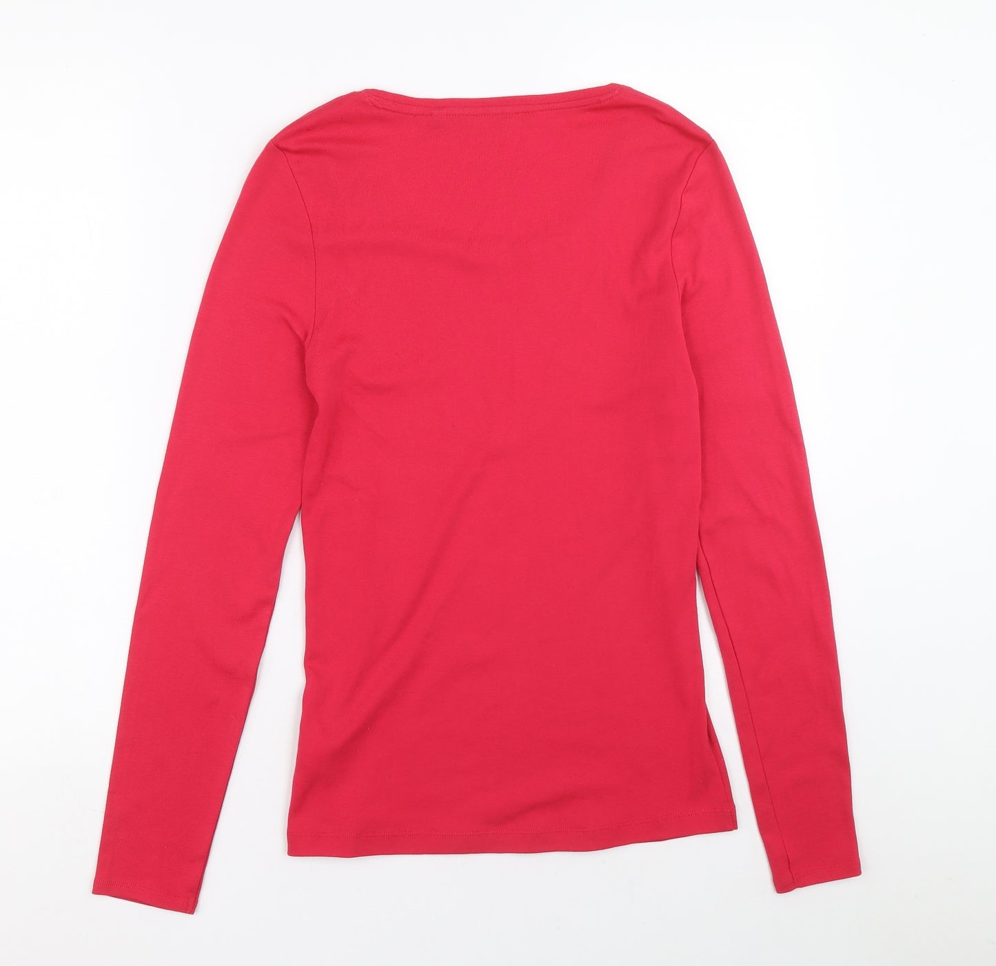 NEXT Womens Pink 100% Cotton Basic Blouse Size 10 Boat Neck