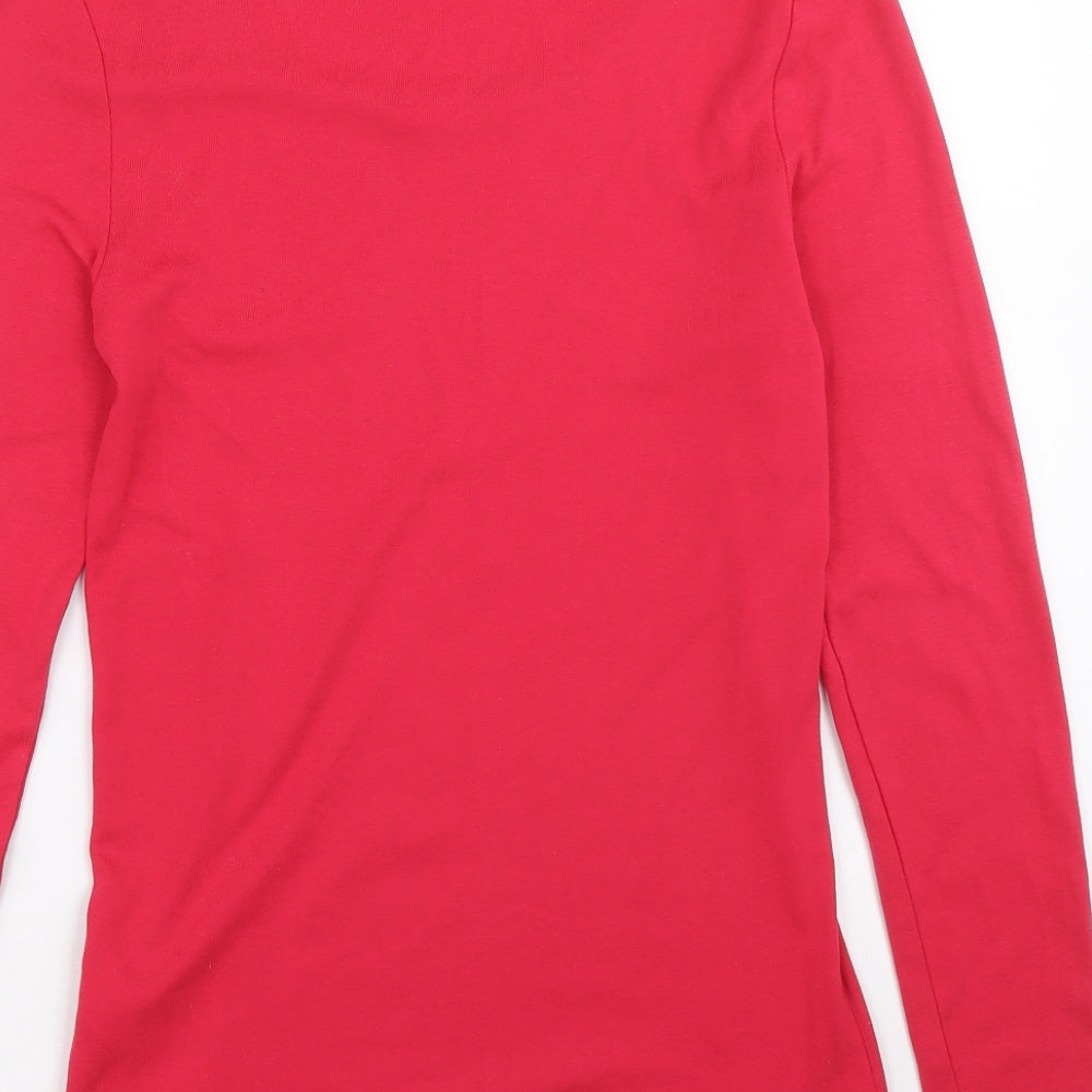 NEXT Womens Pink 100% Cotton Basic Blouse Size 10 Boat Neck