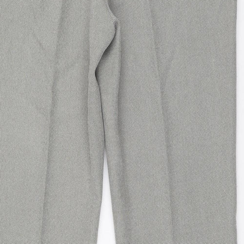 Dorothy Perkins Womens Grey Check Polyester Carrot Trousers Size 12 L26 in Regular Button