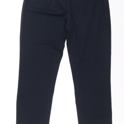 Marks and Spencer Womens Blue Viscose Carrot Trousers Size 12 L24 in Regular Button