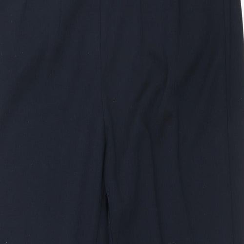 Marks and Spencer Womens Blue Viscose Carrot Trousers Size 12 L24 in Regular Button