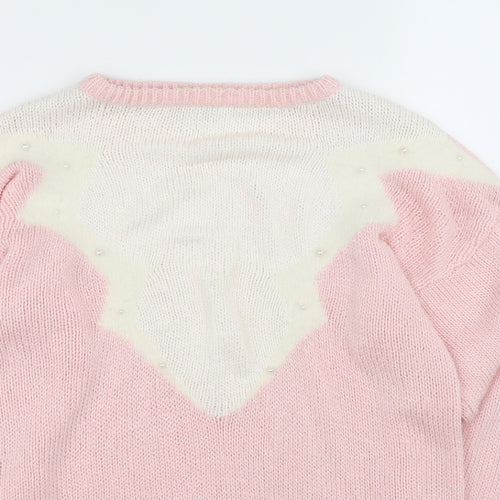 Planet Womens Pink Roll Neck Viscose Pullover Jumper Size S
