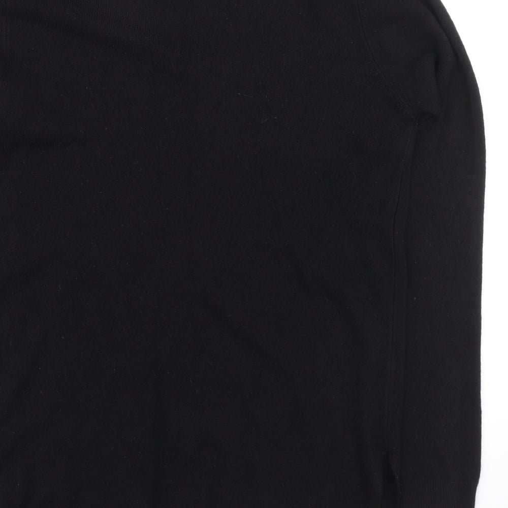 Atmosphere Womens Black V-Neck Acrylic Henley Jumper Size 8