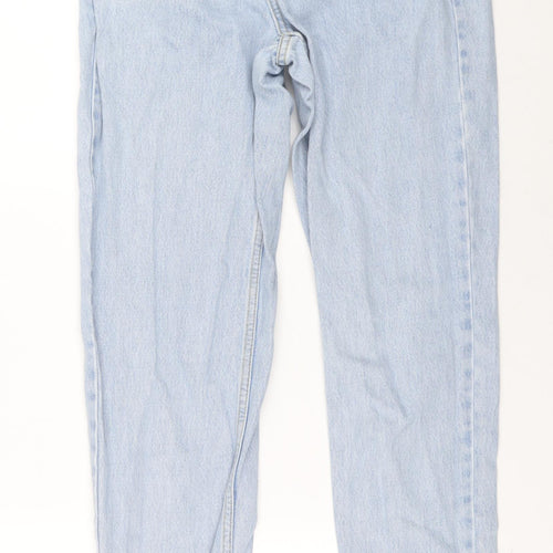Topshop Womens Blue 100% Cotton Mom Jeans Size M L32 in Regular Zip