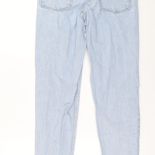 Topshop Womens Blue 100% Cotton Mom Jeans Size M L32 in Regular Zip