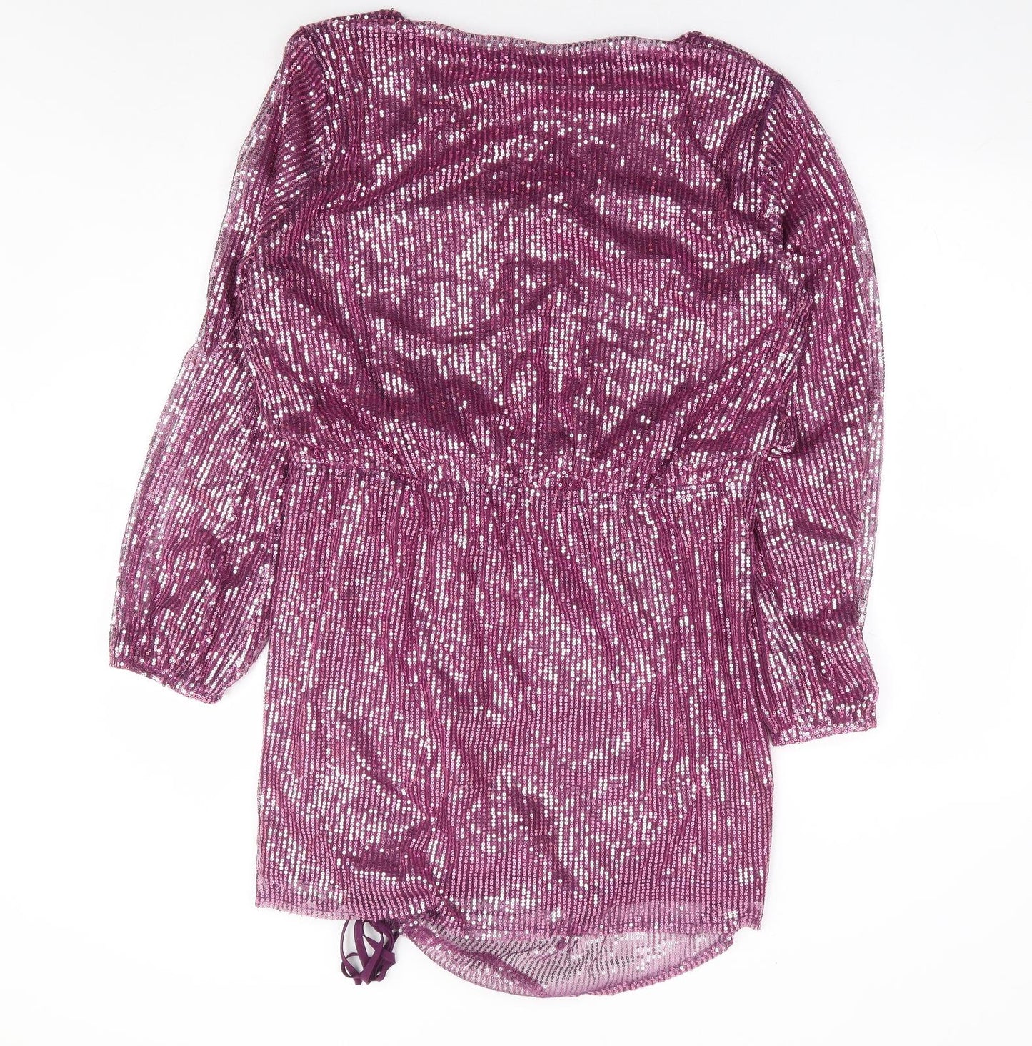 Zero Degree Womens Purple Polyester A-Line Size 18 V-Neck Tie