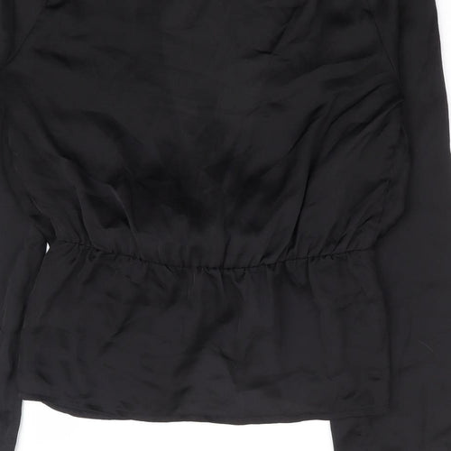Missguided Womens Black Polyester Basic Blouse Size 8 V-Neck