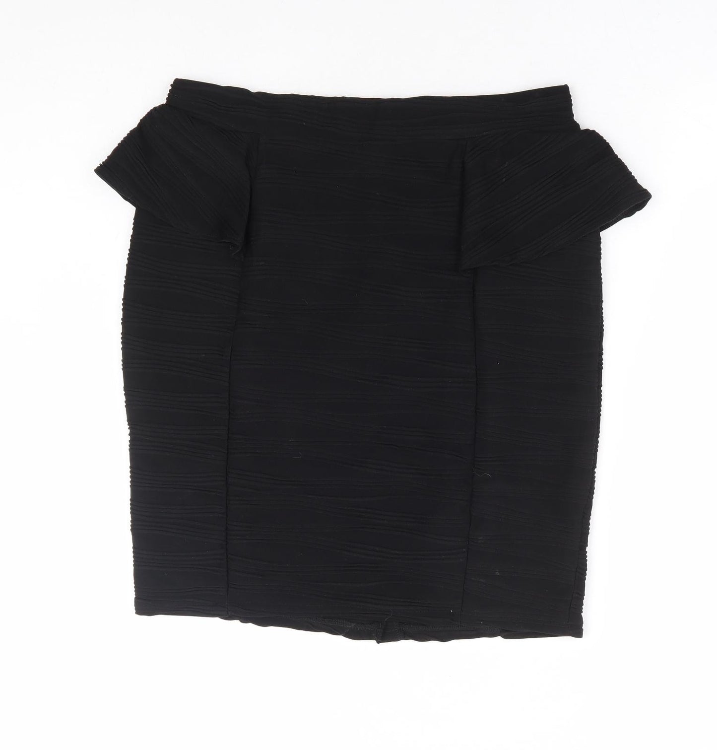Red Herring Womens Black Polyester Straight & Pencil Skirt Size 12 - Ribbed