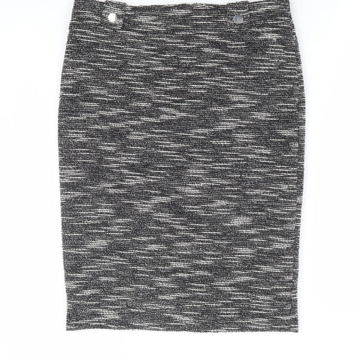 Wallis Womens Black Polyester Straight & Pencil Skirt Size 10 Zip