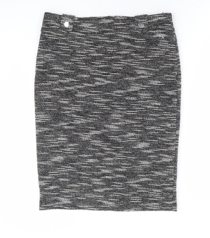 Wallis Womens Black Polyester Straight & Pencil Skirt Size 10 Zip