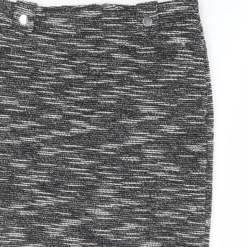 Wallis Womens Black Polyester Straight & Pencil Skirt Size 10 Zip