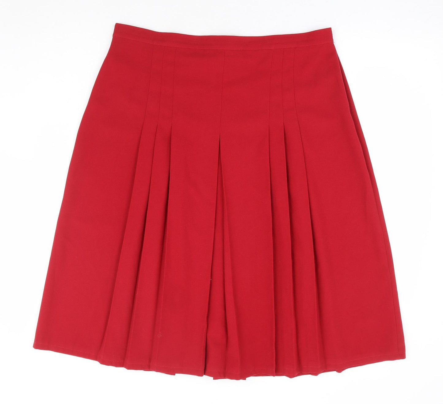 EWM Womens Red Polyester A-Line Skirt Size 18 Zip