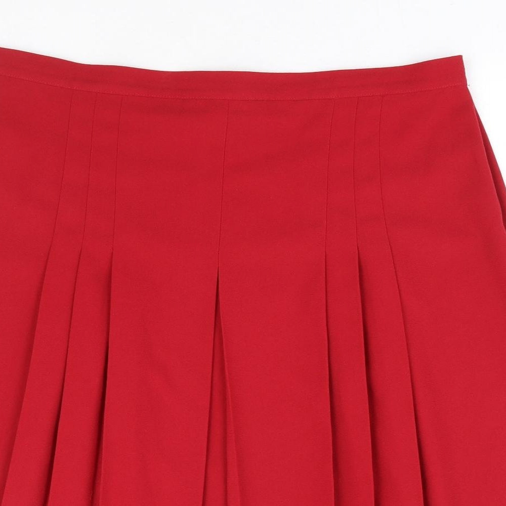 EWM Womens Red Polyester A-Line Skirt Size 18 Zip