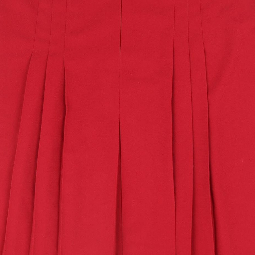 EWM Womens Red Polyester A-Line Skirt Size 18 Zip