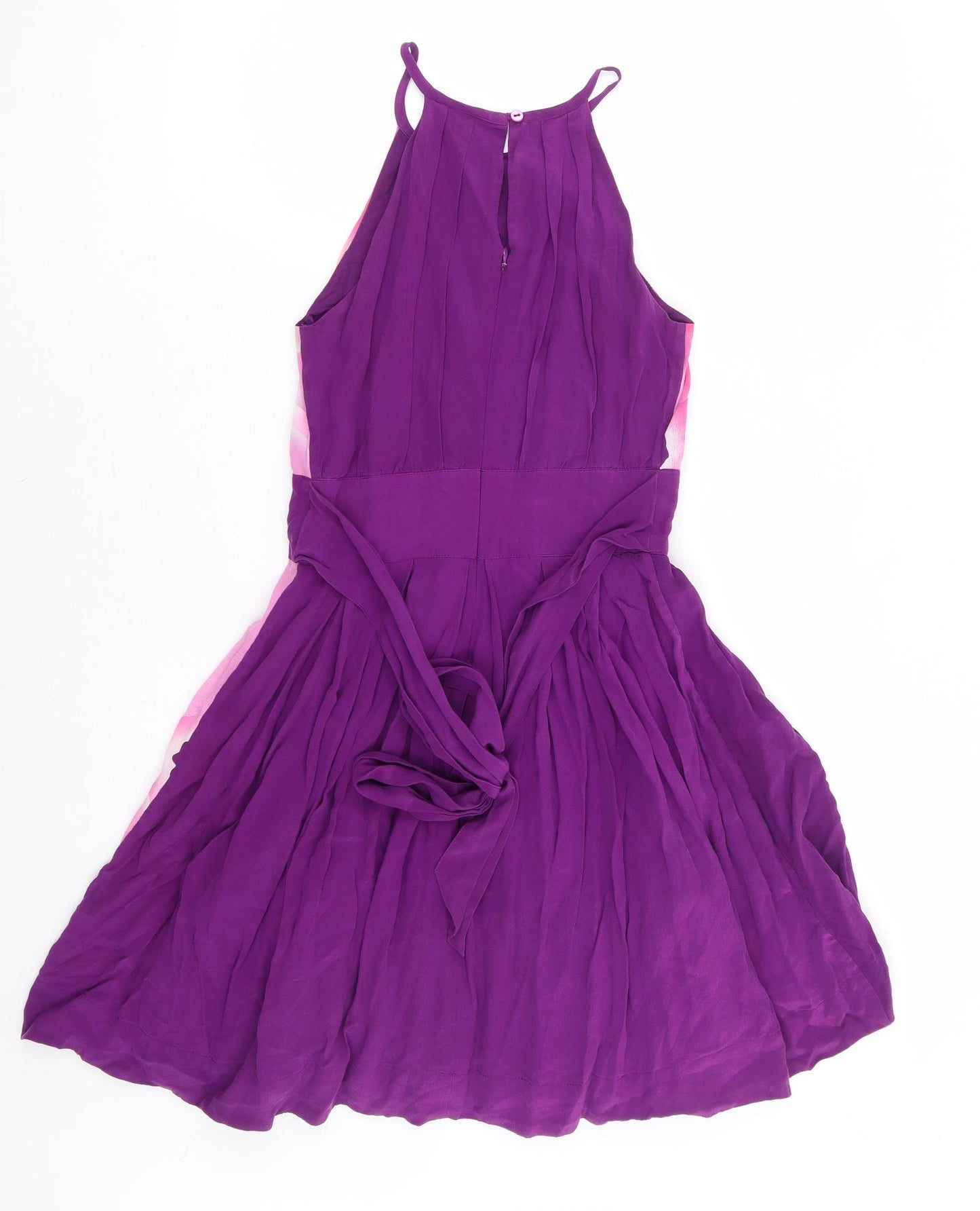 Warehouse Womens Purple Floral Polyester Fit & Flare Size 6 Round Neck Zip - Tulle Petticoat