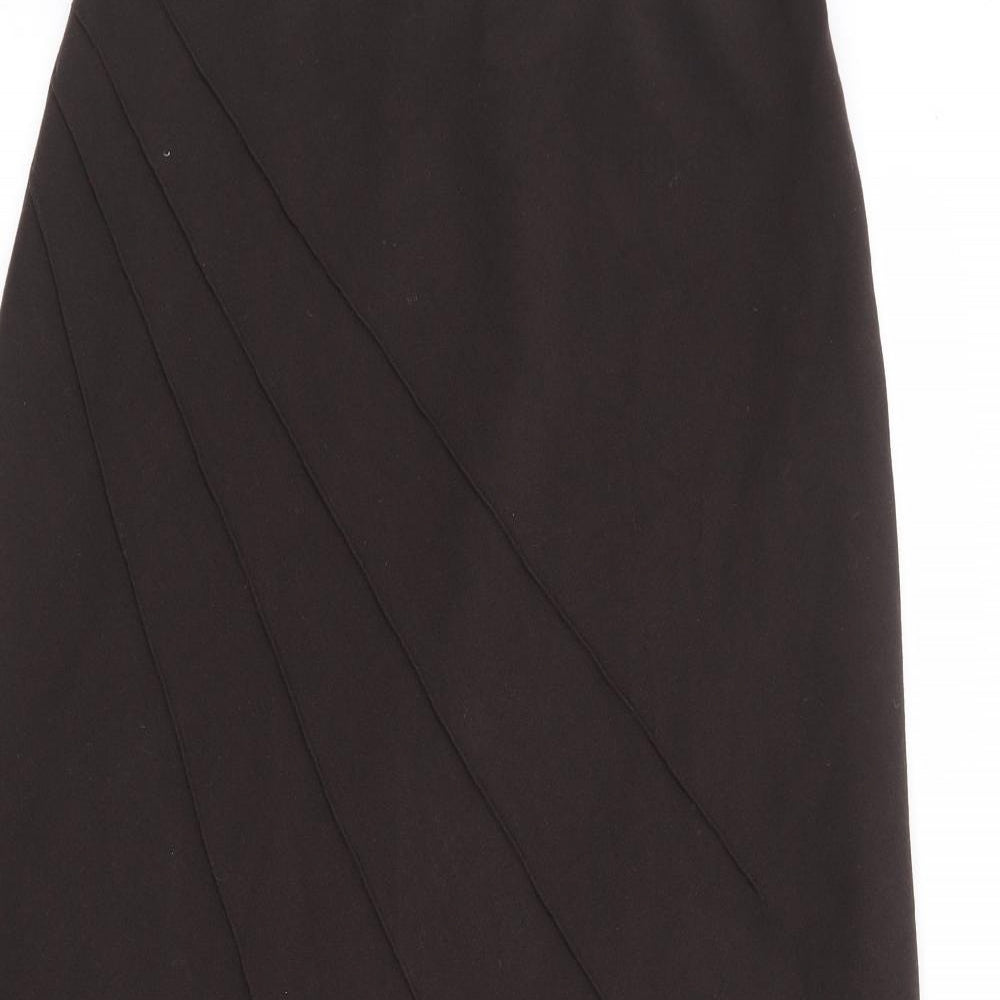 Mia Moda Womens Brown Polyester A-Line Skirt Size 12