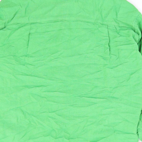 Stradavarius Womens Green Polyester Basic Button-Up Size M Collared