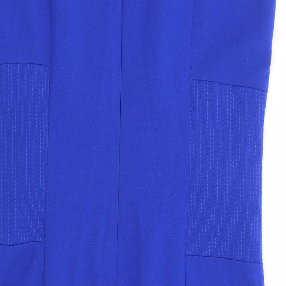 Episode Womens Blue Polyester A-Line Size 12 Round Neck Zip