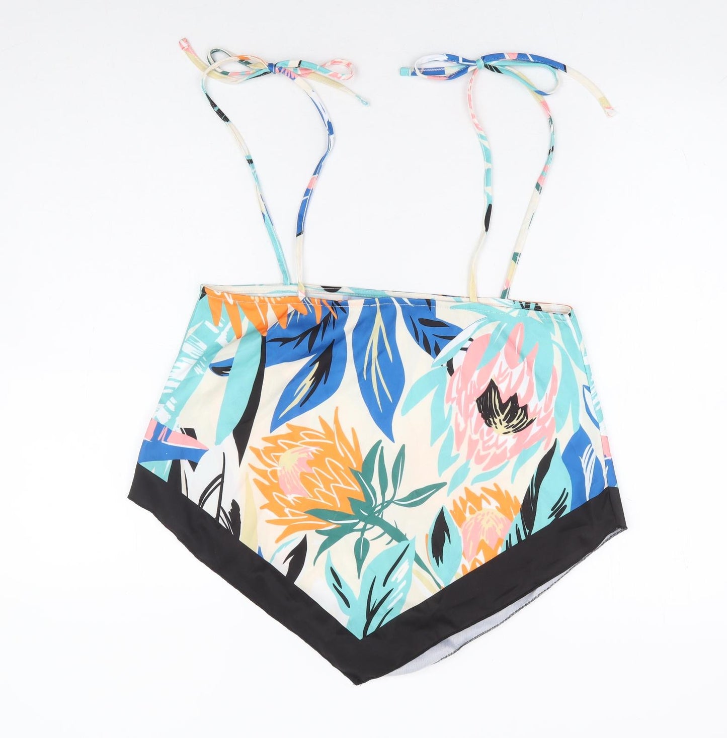 Zara Womens Multicoloured Floral Polyester Camisole Blouse Size S Square Neck - Asymmetric