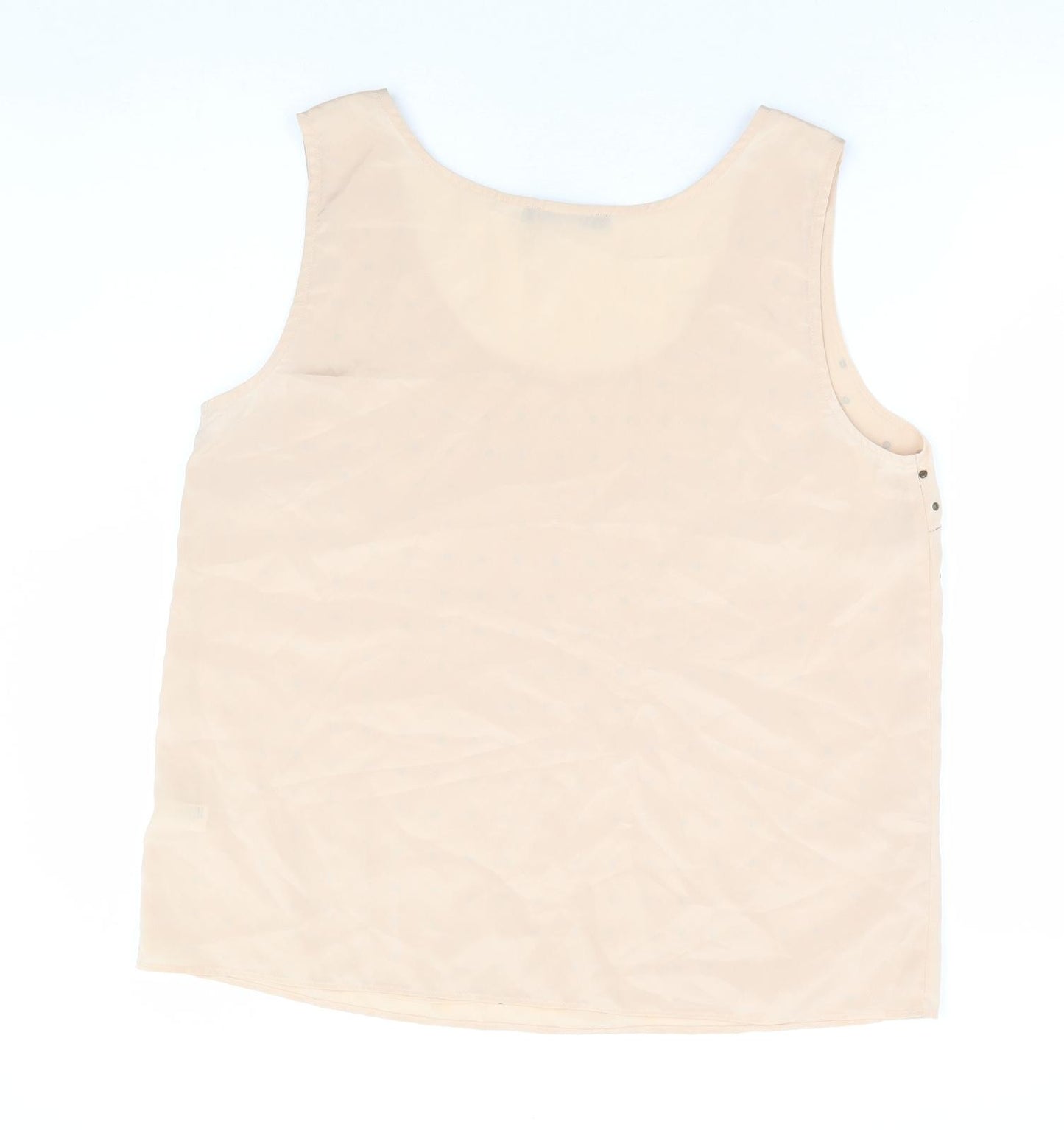 Oasis Womens Beige Polyester Basic Tank Size 16 Scoop Neck