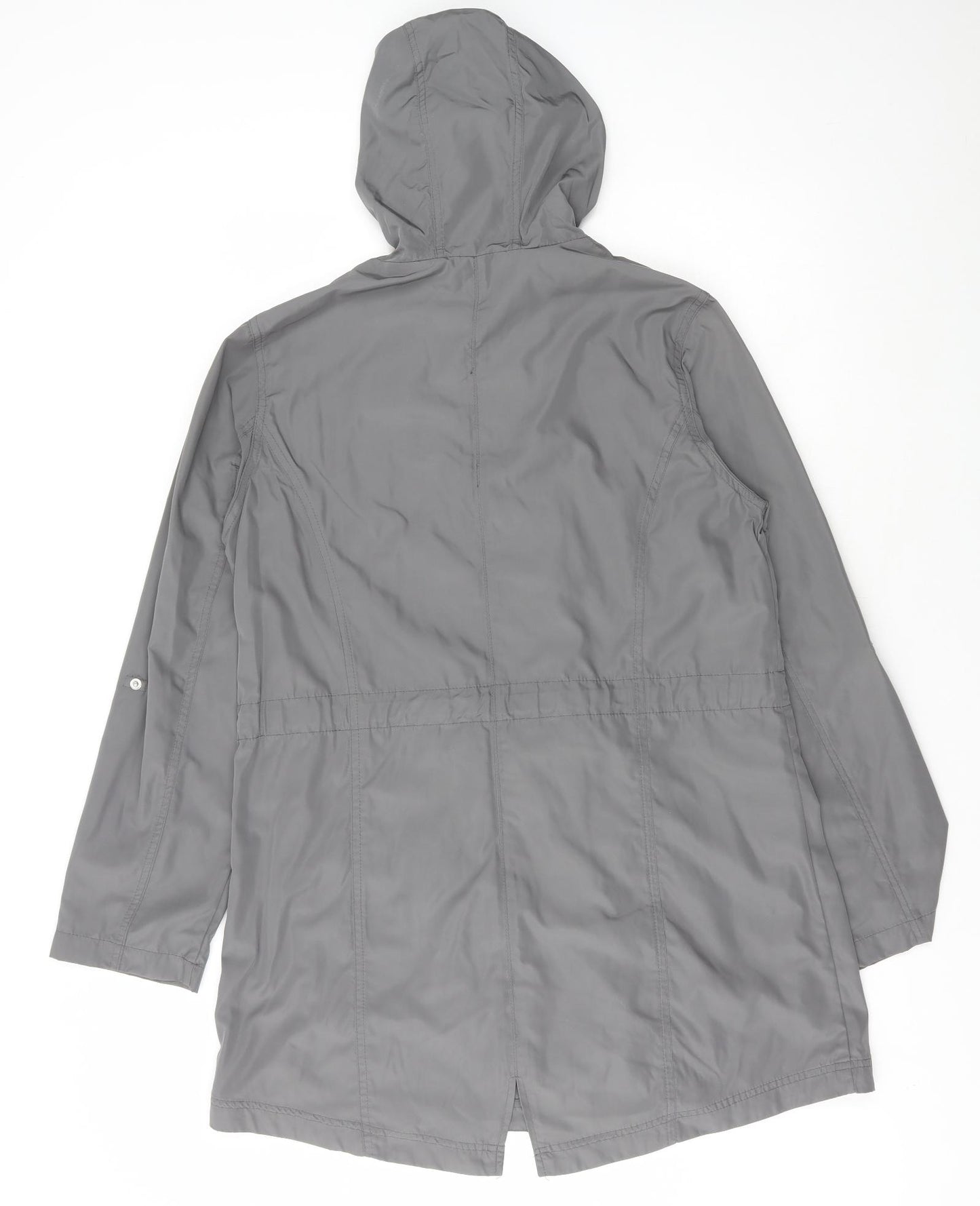 George Womens Grey Parka Coat Size 14 Zip