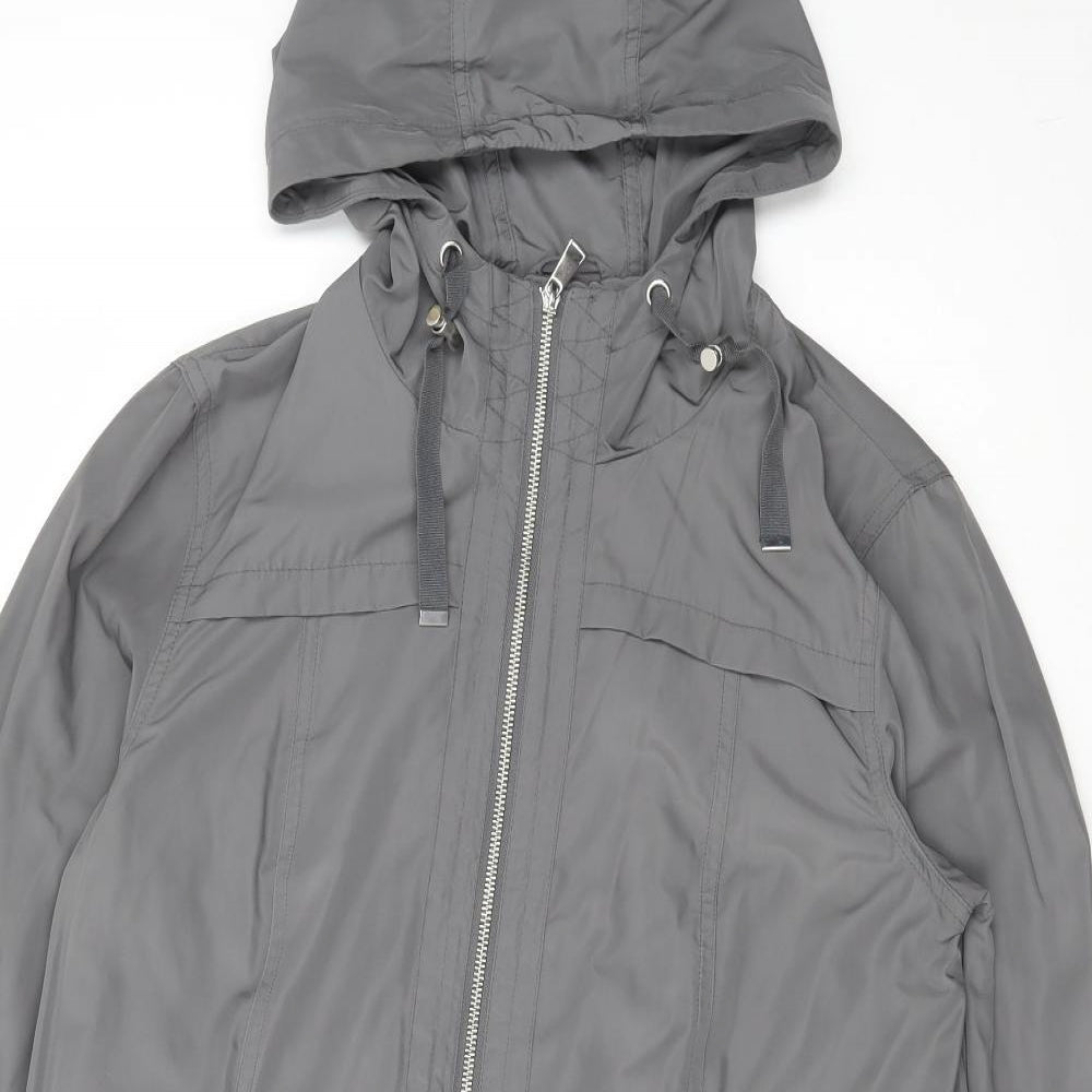 George Womens Grey Parka Coat Size 14 Zip