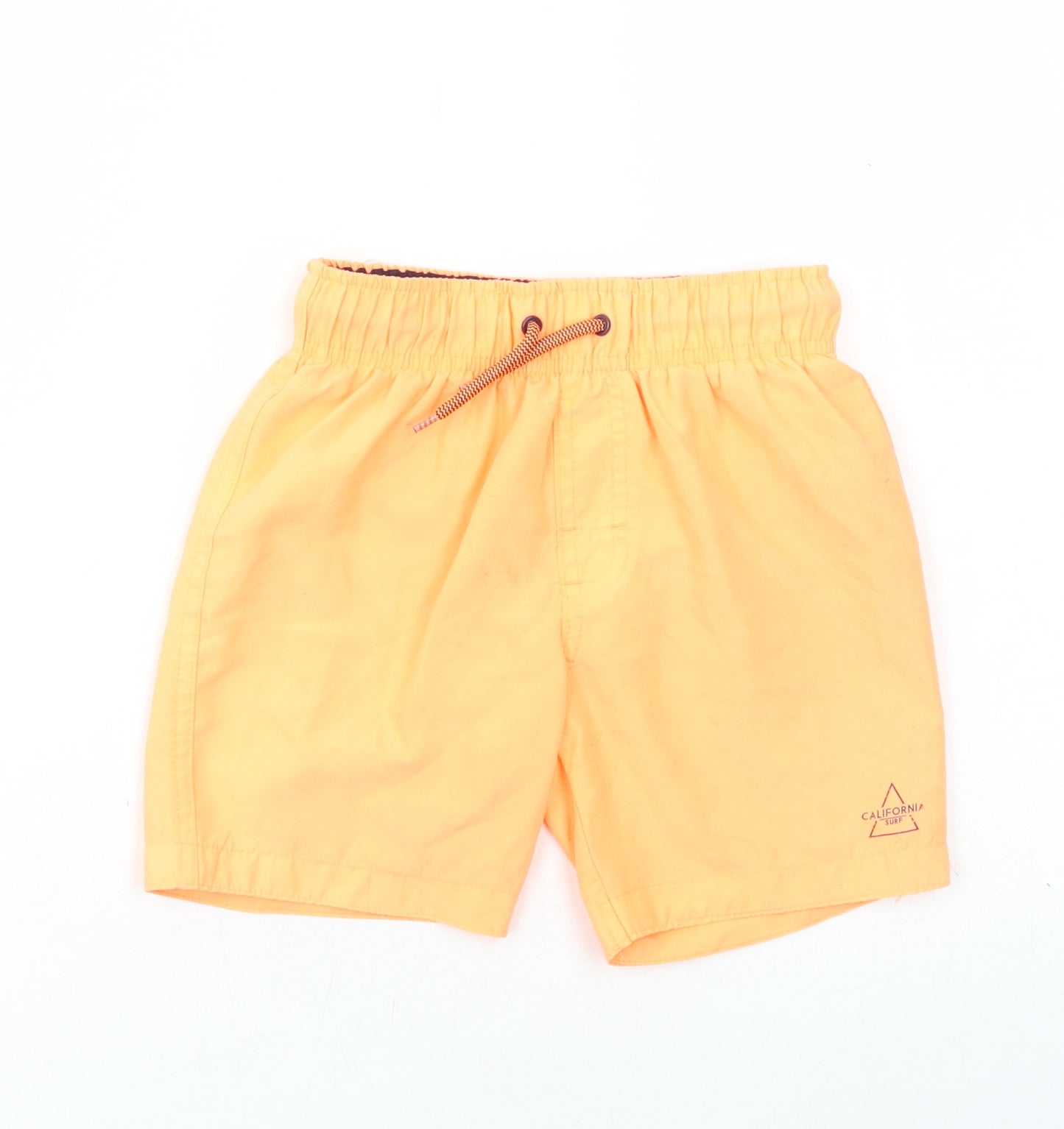 Primark Boys Orange Polyester Sweat Shorts Size 4-5 Years Regular Drawstring - Swim Shorts