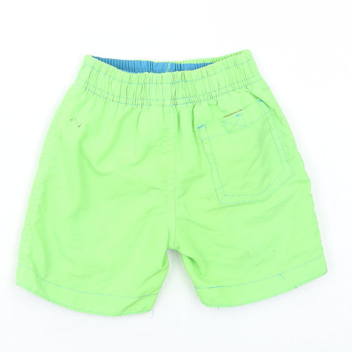 Rebel Boys Green Polyester Cropped Trousers Size 18-24 Months Drawstring - Swim Shorts