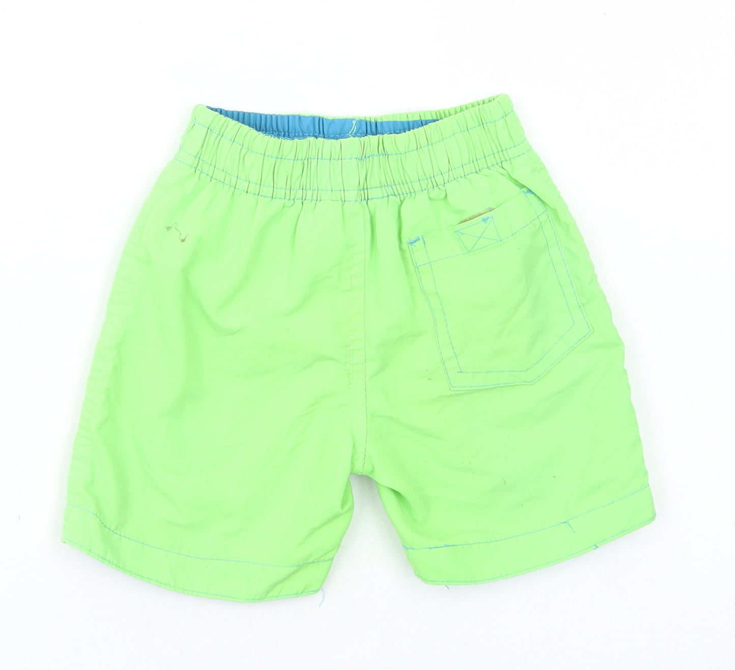 Rebel Boys Green Polyester Cropped Trousers Size 18-24 Months Drawstring - Swim Shorts