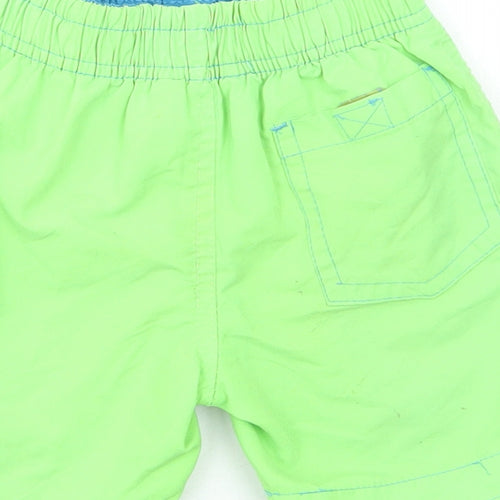 Rebel Boys Green Polyester Cropped Trousers Size 18-24 Months Drawstring - Swim Shorts