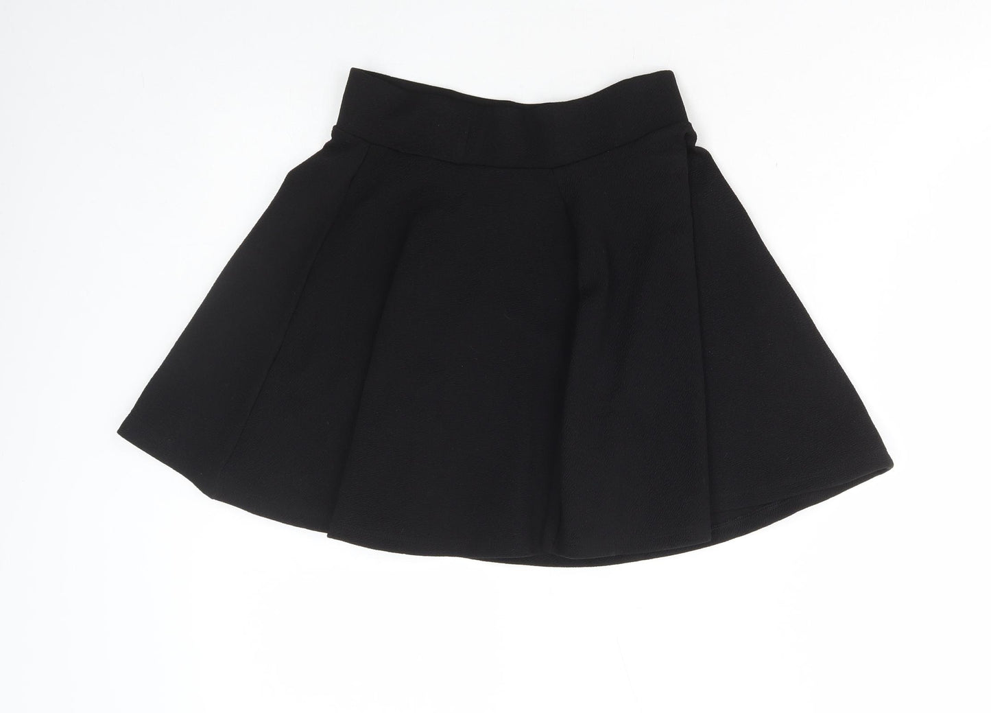 New Look Girls Black Polyester Skater Skirt Size 12-13 Years Regular Pull On