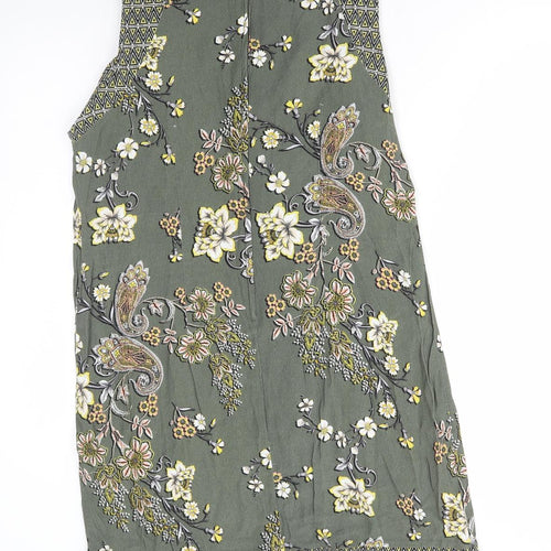 Wallis Womens Multicoloured Floral Polyester Tank Dress Size 16 Round Neck Zip