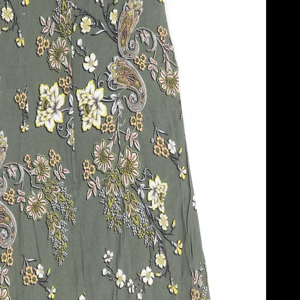 Wallis Womens Multicoloured Floral Polyester Tank Dress Size 16 Round Neck Zip