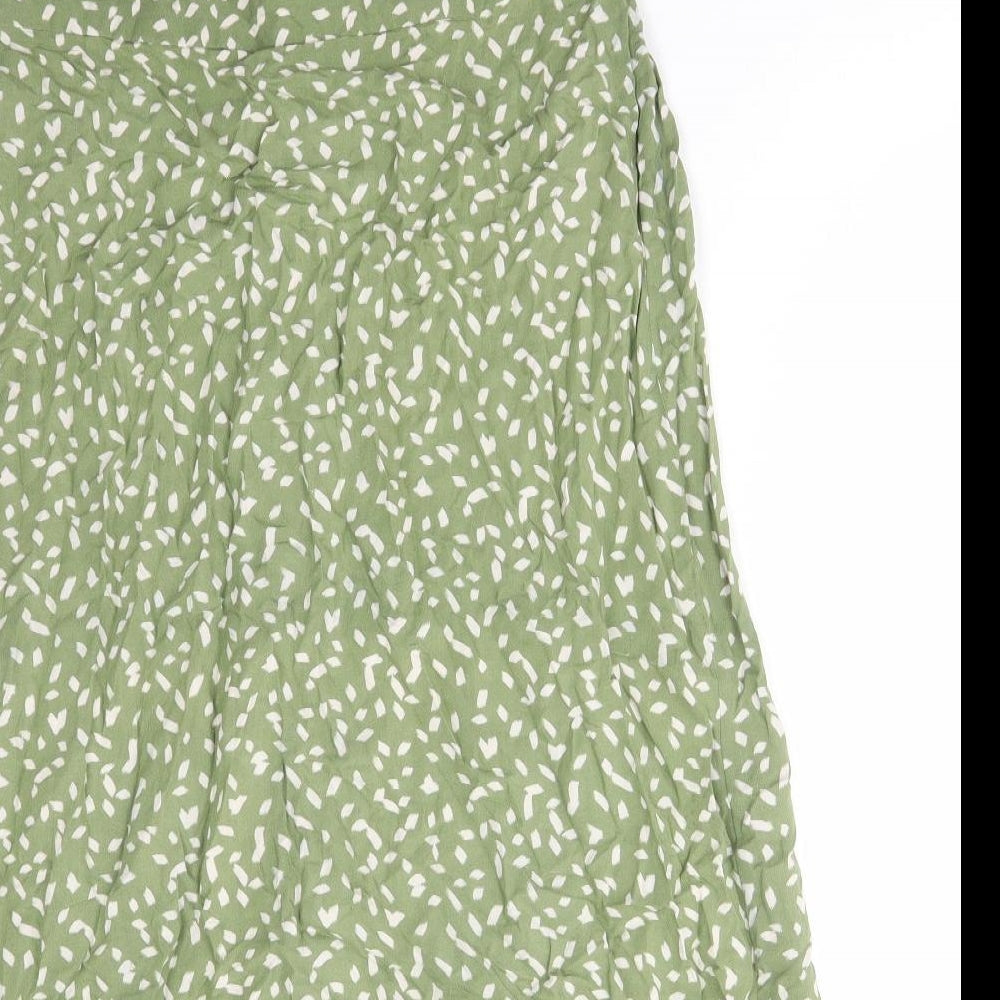 Dorothy Perkins Womens Green Geometric Polyester Flare Skirt Size 16